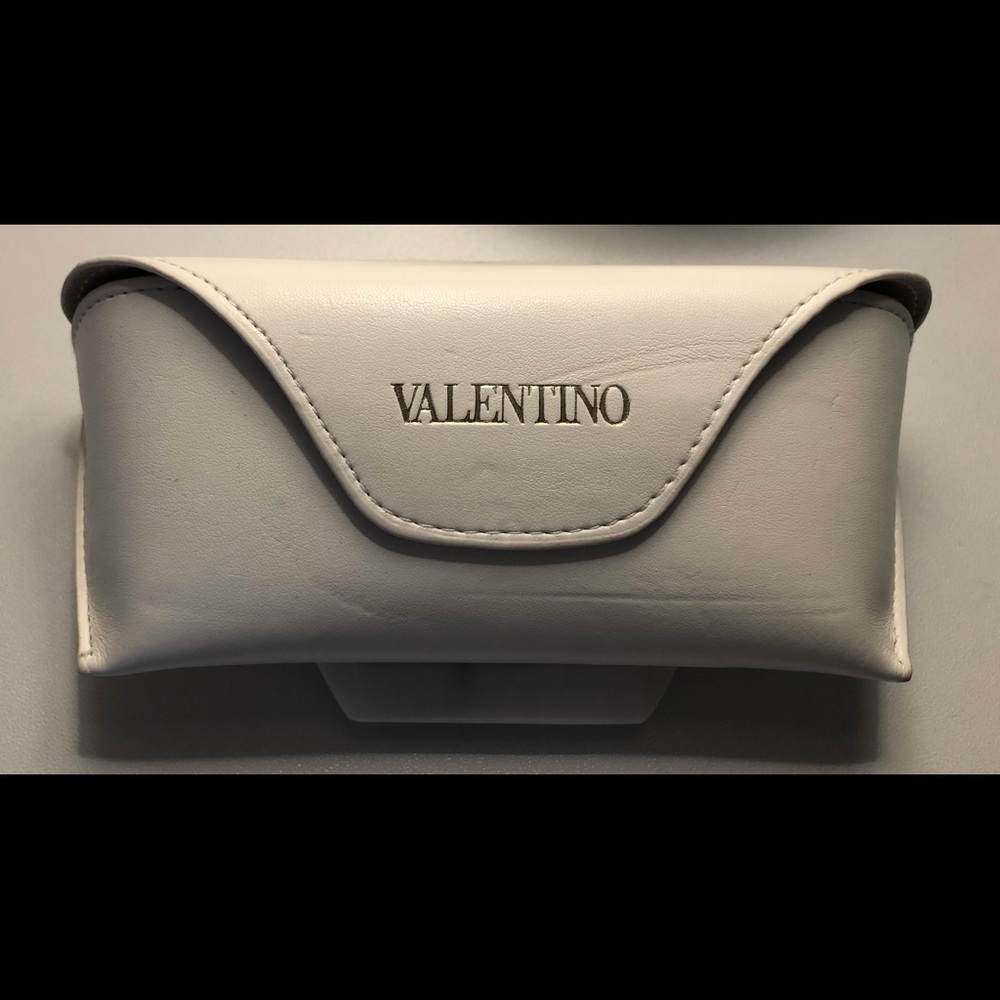 Valentino White Leather Sunglasses Case